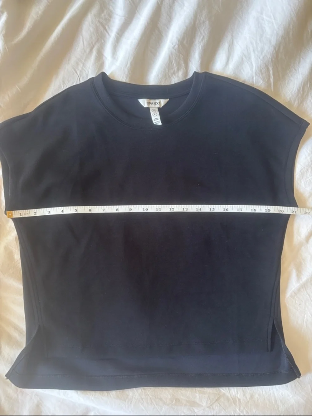 Spanx AirEssentials Cap Sleeve Tee in Black - Picture 7 of 8